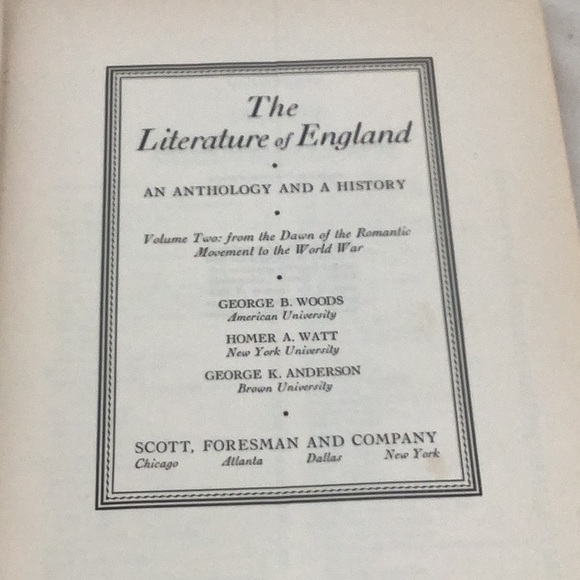 Vintage Hardback The Literature of England Vol II: An Anthology and History-1936 - Picture 5 of 10